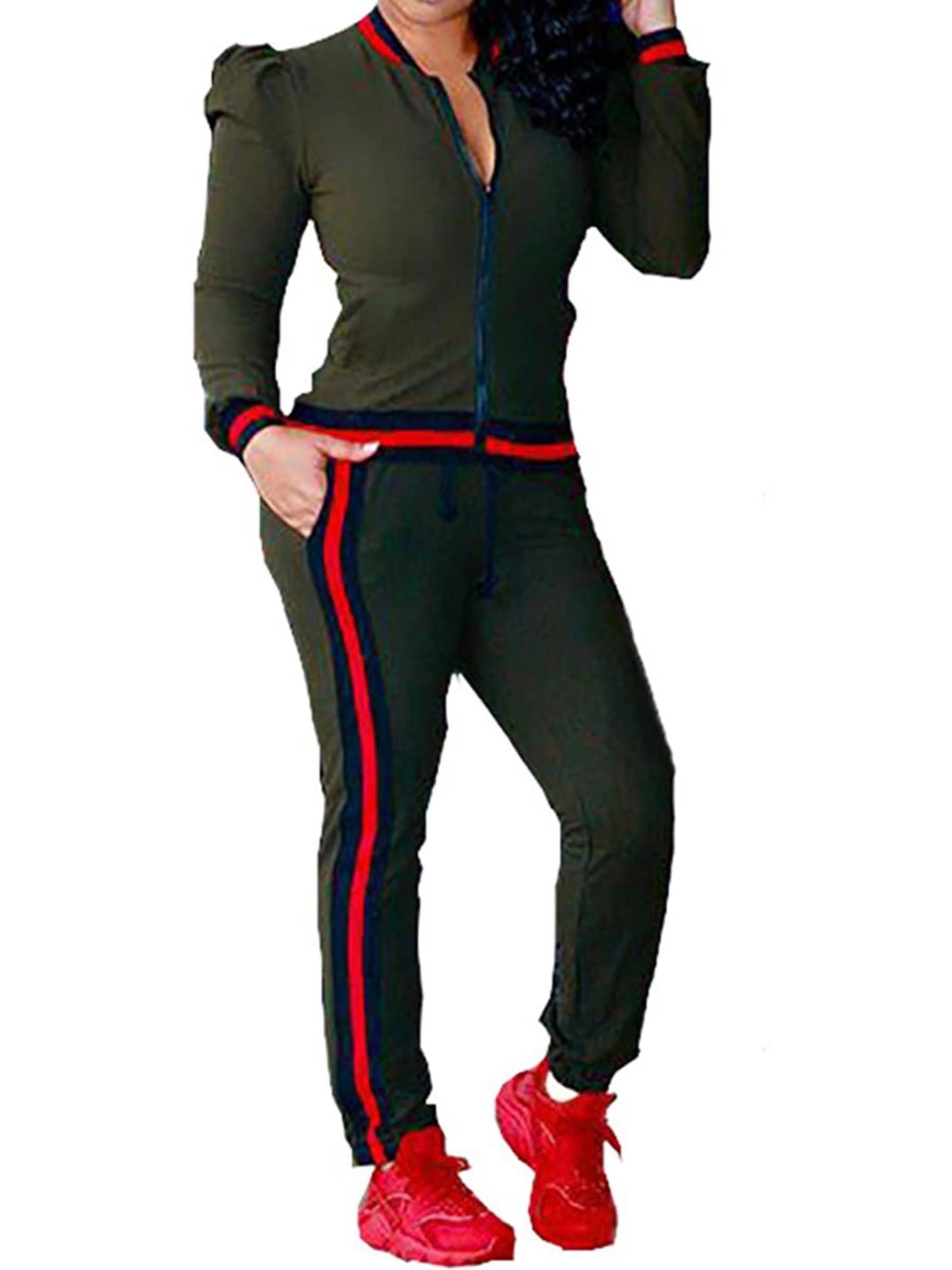 Tracksuit with Navy & Red Stripe [NEW]